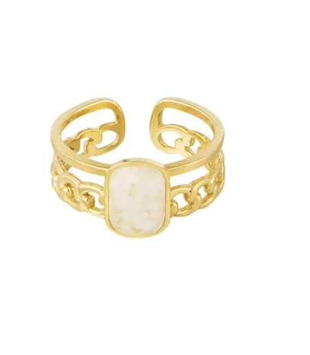 Ring met Witte Steen / Goud