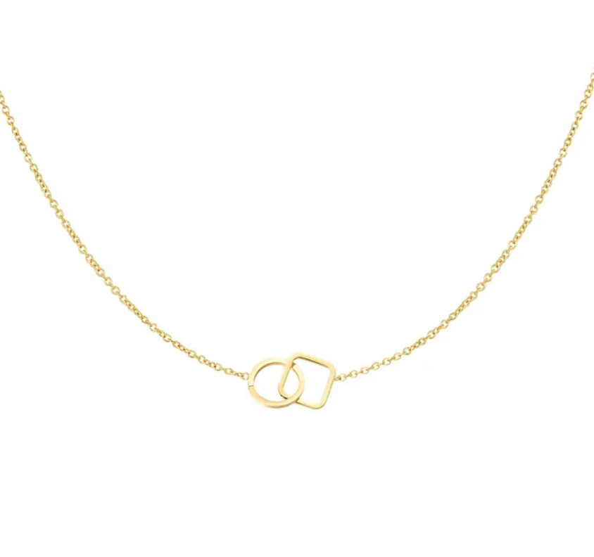 Ketting Vierkant en Rondje / Goud