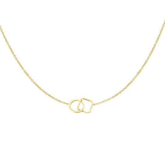 Ketting Vierkant en Rondje / Goud